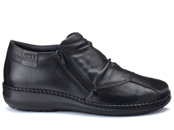 Botki damskie skórzane Kosela Medic 4158 czarne na haluksy szerokie H