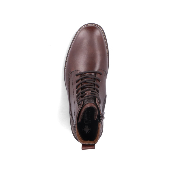 Buty męskie botki zimowe Rieker 33143 trzewiki skórzane brązowe na zamek
