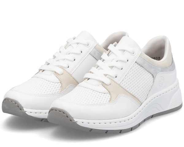 Buty sportowe Rieker N6502-80 sneakersy damskie skórzane białe 