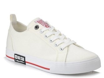 Trampki męskie białe Big Star FF174119 niskie sznurowane
