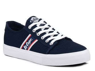 Trampki męskie niskie tekstylne sznurowane granatowe Lee Cooper 2142M