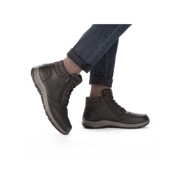 Buty męskie zimowe z membraną Rieker 03624 ocieplane skórzane wysokie
