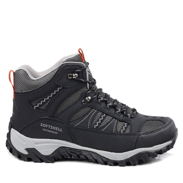 Buty męskie trekkingowe czarne Vemont 9AT2023C skórzane sznurowane wysokie