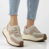 Sneakersy damskie beżowe  Filippo DP6785/25 buty na platformie skórzane