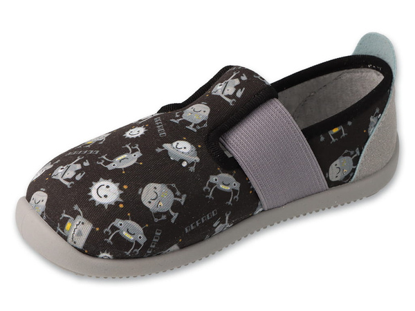 Kapcie chłopięce barefoot Befado 901X023 dziecięce do przedszkola czarne