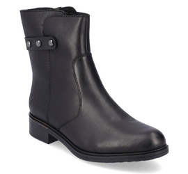Buty zimowe Rieker Z5351-00 botki damskie ocieplane skórzane czarne