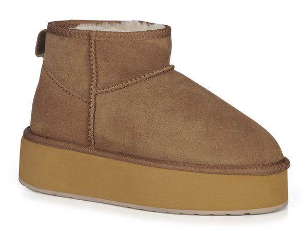 Śniegowce damskie Emu Australia camel platforma Stinger Micro Flatform