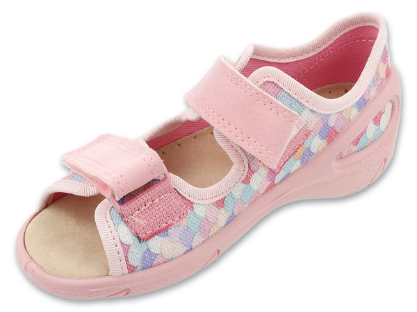 Kapcie dziecięce Befado 063X033 sandałki dziewczęce przedszkolne na rzep