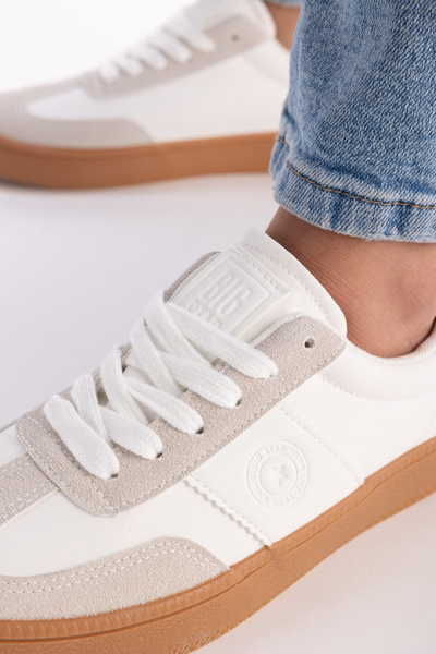 Sneakersy damskie białe Big Star RR274804 sportowe sznurowane wygodne