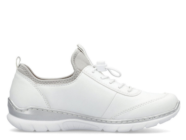 Półbuty damskie białe Rieker L3259-80 sneakersy wsuwane wygodne sportowe