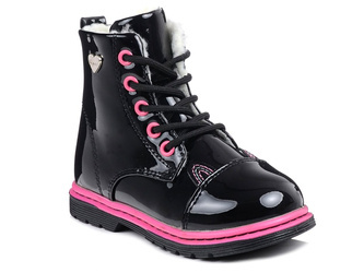 Buty zimowe trzewiki dziewczęce ocieplane Wojtyłko 24119