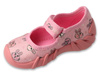 Kapcie dziecięce różowe Befado 109P270 baleriny do przedszkola na rzepy