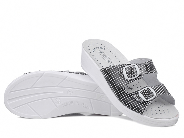 Klapki damskie medyczne Sanital Flex 715/I skórzane antypoślizgowe