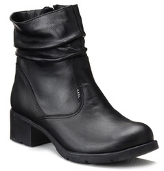 Botki damskie na obcasie ocieplane KOSELA MEDIC 4287 skórzane szerokie H