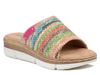 Klapki damskie letnie wielokolorowe Evento 8832 na platformie wygodne