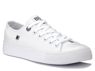 Trampki damskie całe białe Big Star AA274010 klasyczne niskie tkanina