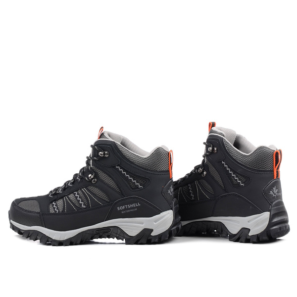 Buty męskie trekkingowe czarne Vemont 9AT2023C skórzane sznurowane wysokie