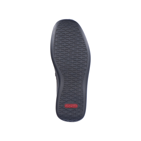 Półbuty męskie czarne Rieker 05264 szerokie skórzane wsuwane wygodne