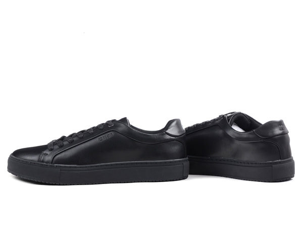 Buty męskie skórzane Big Star SS174121 sportowe czarne niskie sznurowane