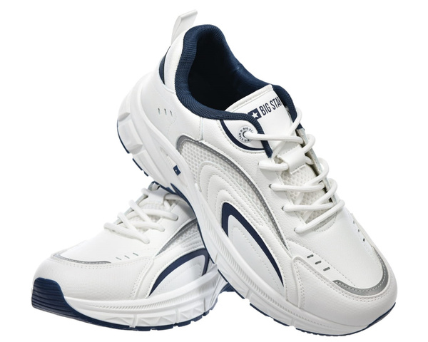 Buty męskie sportowe białe Big Star SS174284 z ekoskóry sznurowane 