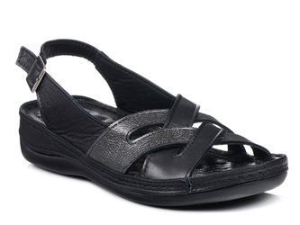 Sandały damskie skórzane miękkie wygodne czarne T.Sokolski L24-159
