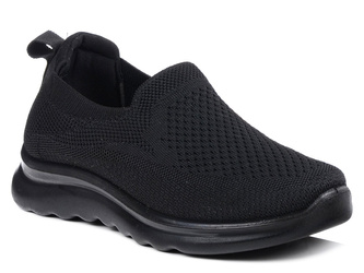 Sneakersy damskie News 4815 buty sportowe wygodne wsuwane lekkie czarne