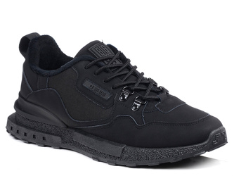Buty męskie sportowe całe czarne sznurowane Big Star SS174411 ocieplane