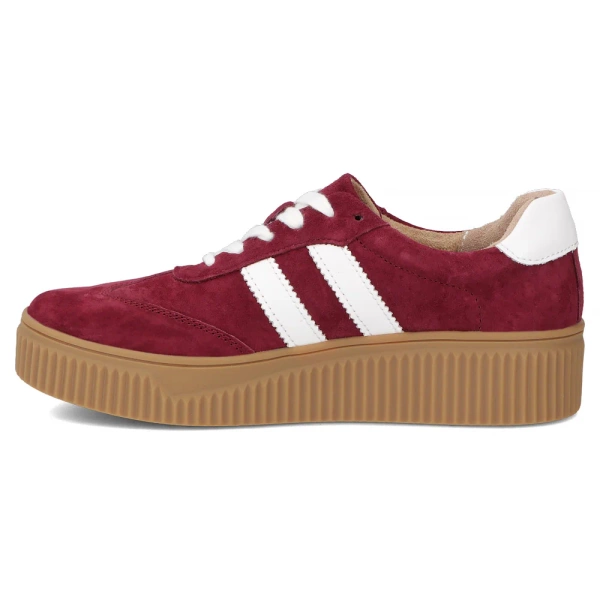Sneakersy damskie na platformie skórzane bordowe Filippo DP6776/25 