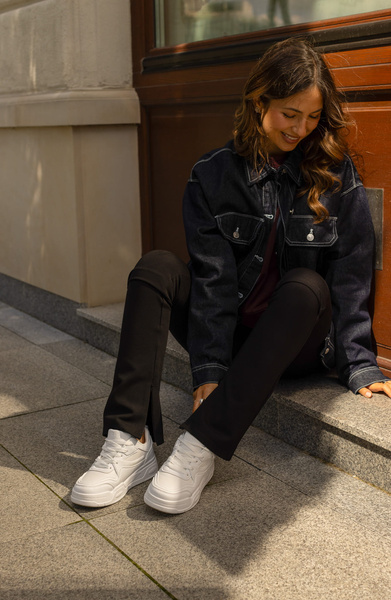 Sneakersy damskie buty całe białe Big Star SS274590 sportowe sznurowane