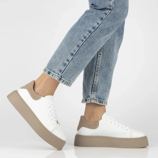 Sneakersy damskie półbuty skórzane białe sznurowane Filippo DP6119/26 WH