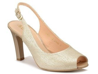 Czółenka damskie na obcasie skóra Bioeco 3446