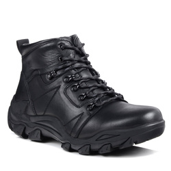 Buty zimowe męskie czarne T.Sokolski Z25-14 trapery ocieplane skórzane