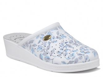 Klapki damskie białe medyczne Sanital Flex 707 skórzane antypoślizgowe