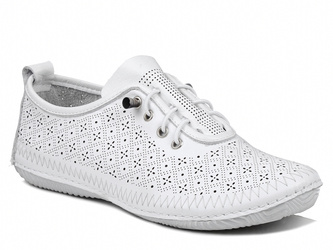 Półbuty damskie białe T.Sokolski 1302 buty skórzane ażurowe wygodne
