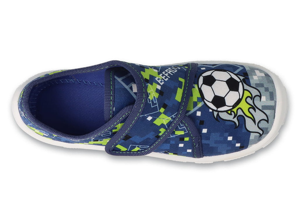 Trampki kapcie dziecięce chłopięce na rzepy granatowe Befado 974X573