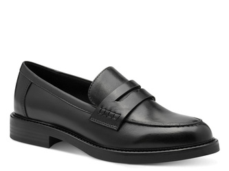 Półbuty damskie czarne Marco Tozzi 24325 lordsy skórzane wsuwane