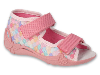 Kapcie dziecięce Befado 342P060 sandałki dziewczęce skórzana wkładka