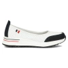 Baleriny damskie skórzane białe na niskiej platformie Filippo DP6134/26