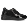 Półbuty damskie sneakersy na koturnie skórzane czarne Filippo DP6352/24