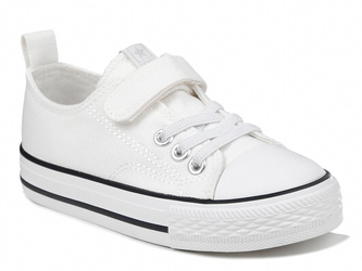 Trampki dziecięce białe News 8100 tenisówki tekstylne niskie na rzep