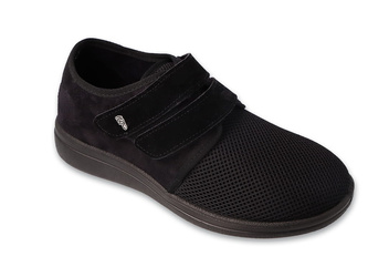 Półbuty męskie ortopedyczne Dr Orto 074M004 na rzepy szerokie czarne