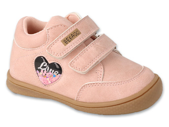 Półbuty dziecięce Befado 169P024 buty na rzepy różowe skórzana wkładka