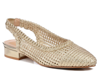 Czółenka damskie złote wizytowe T.Sokolski L25-334 ażurowe odkryta pięta