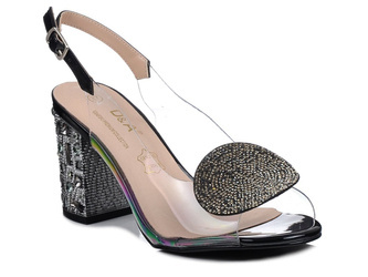 Buty damskie eleganckie na obcasie silikonowe czarne DiA 38-812