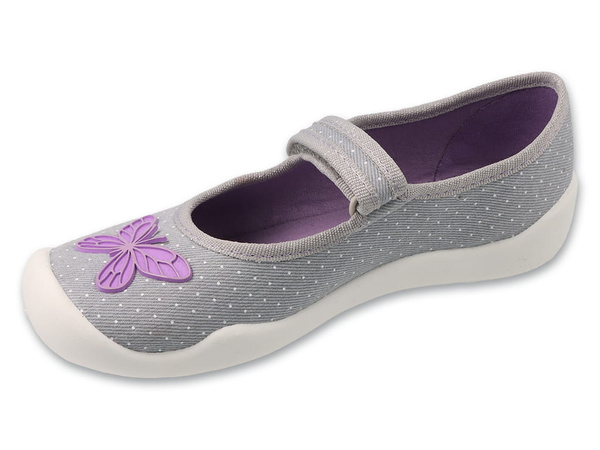 Kapcie dziecięce Befado 114Y556 dziewczęce baleriny domowe na rzepy