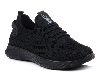 Buty sportowe męskie czarne lekkie przewiewne News 3634M
