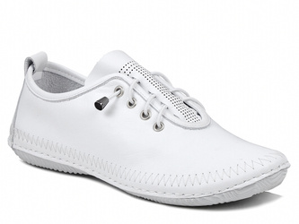 Półbuty damskie całe białe T.Sokolski 1301 buty skórzane wygodne lekkie