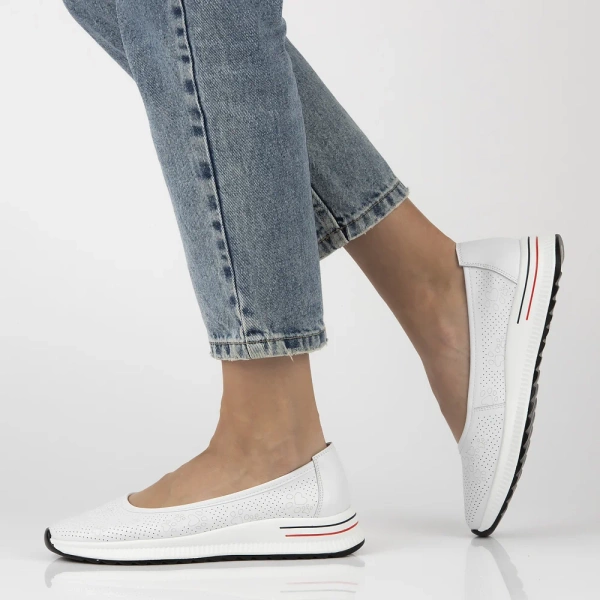 Baleriny damskie Filippo DP6719/26 białe baletki skórzane na platformie