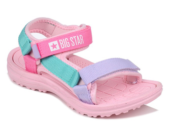 Sandały dziecięce dziewczęce różowe Big Star RR374519 na rzepy piankowe