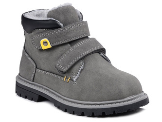 Buty zimowe dziecięce chłopięce ocieplane na rzepy Wojtyłko 24124